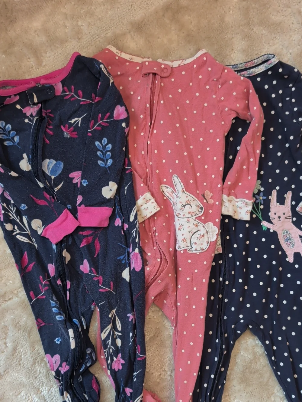 Set Of Three One-Piece Pajamas